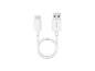 Biely USB nabíjací kábel s konektormi Type-C a USB-A.