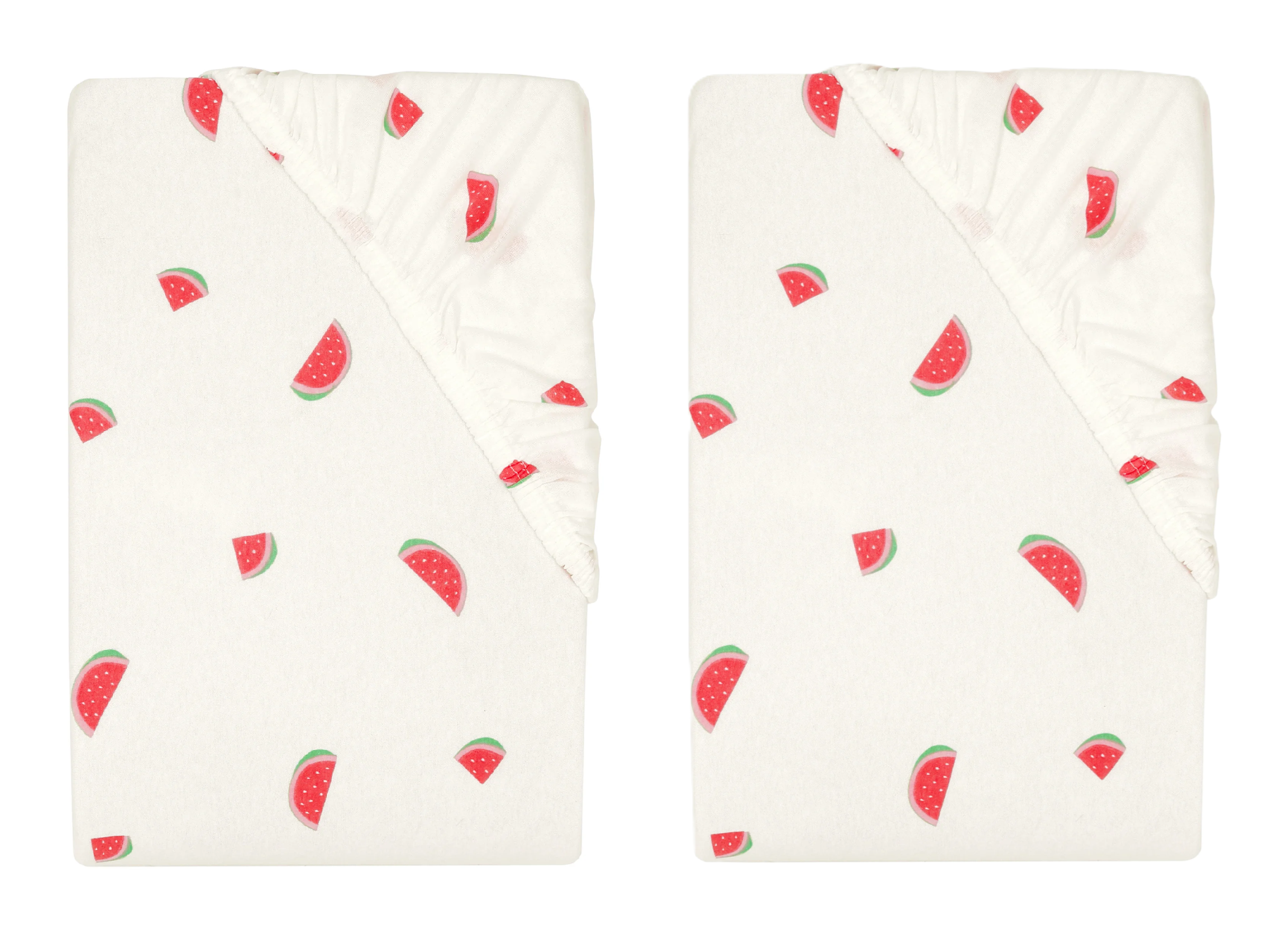 LIVARNO® Napínacia džersejová plachta, s melónmi, 90 – 100 x 200 cm, 2 kusy