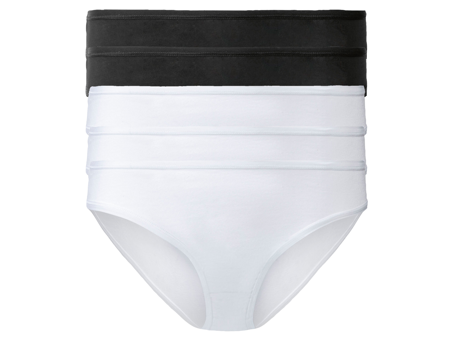 esmara® Dámske bavlnené nohavičky XXL, 5 kusov (XXL (52/54), čierna/biela)