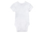 Biele body s krátkym rukávom pre bábätká.