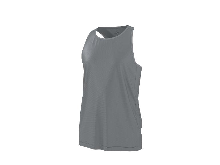Sivé atletické tielko s jemným textúrovaným vzorom, bočnými švami a pretekárskym chrbtom.
