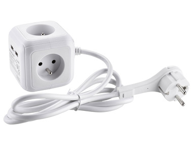 SILVERCREST® Zásuvková kocka s USB vstupmi