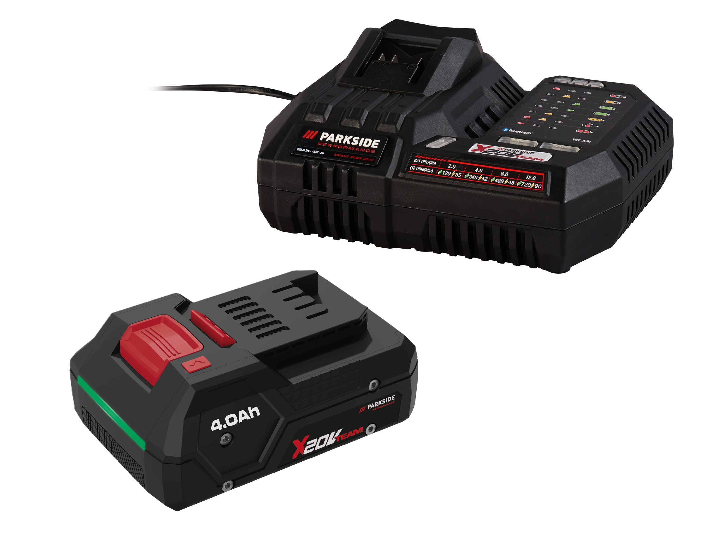 PARKSIDE PERFORMANCE® Smart akumulátor 20 V/4 Ah + Smart nabíjačka akumulátora 20 V/12 A