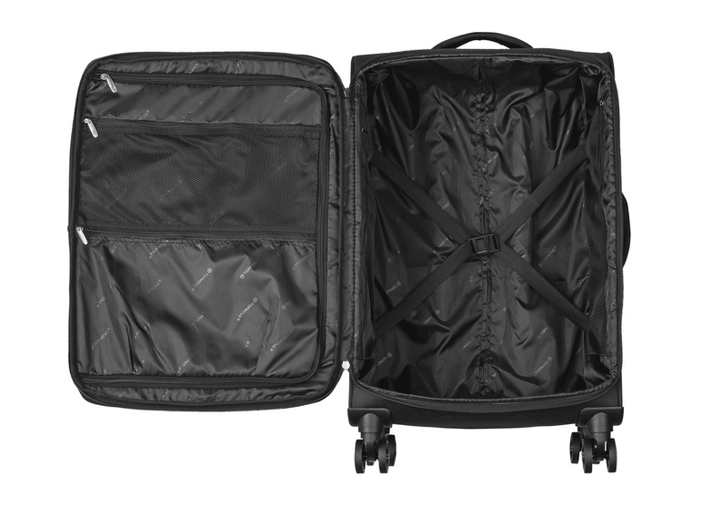 Prejsť na zobrazenie na celú obrazovku: TOPMOVE® Textilný cestovný kufor, 62/69 l, čierna – obrázok 2