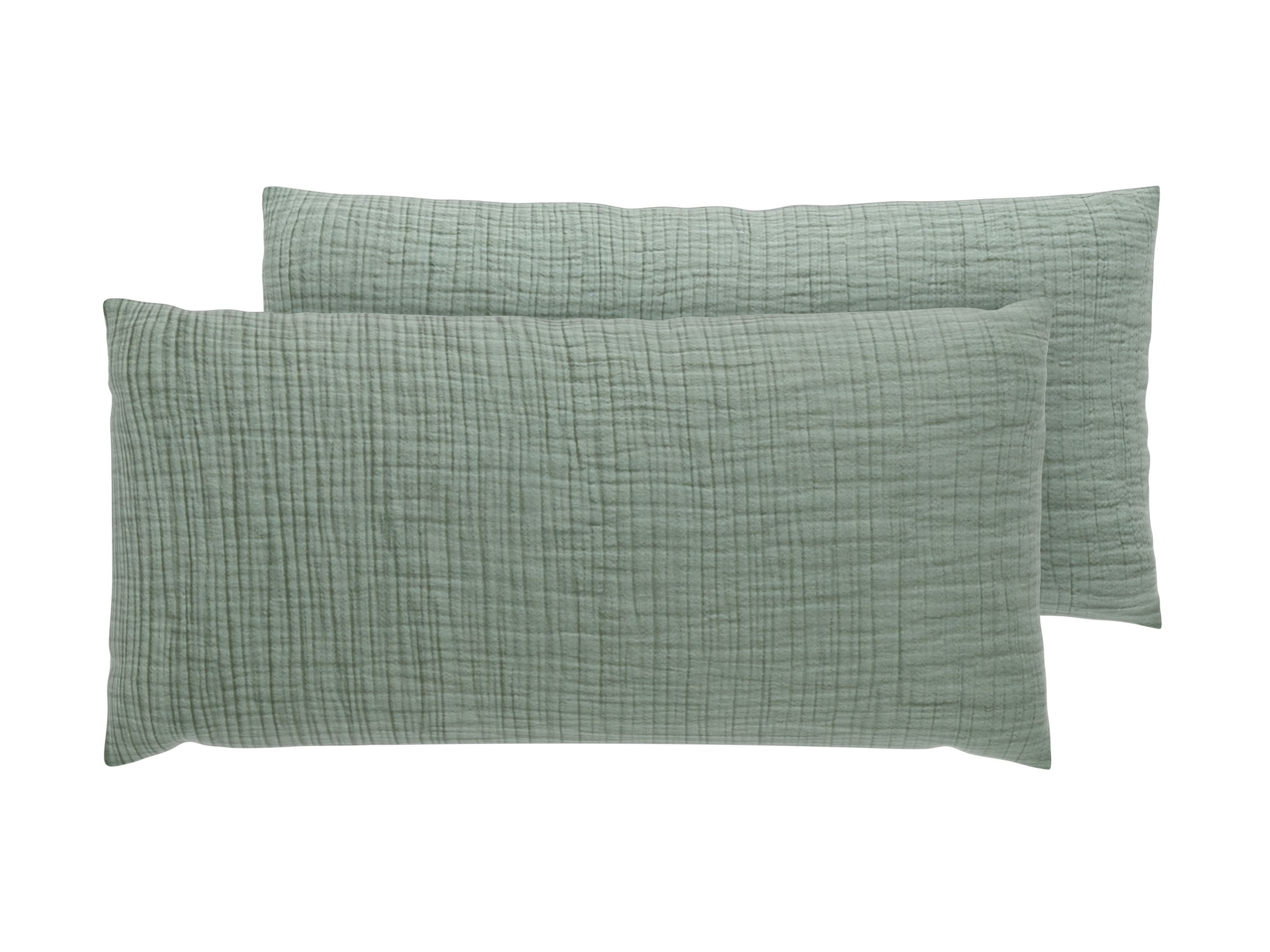 LIVARNO® Mušelínová obliečka na vankúš, 40 x 80 cm, 2 kusy (zelená)