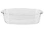 Priehľadná obdĺžniková sklenená zapekacia misa