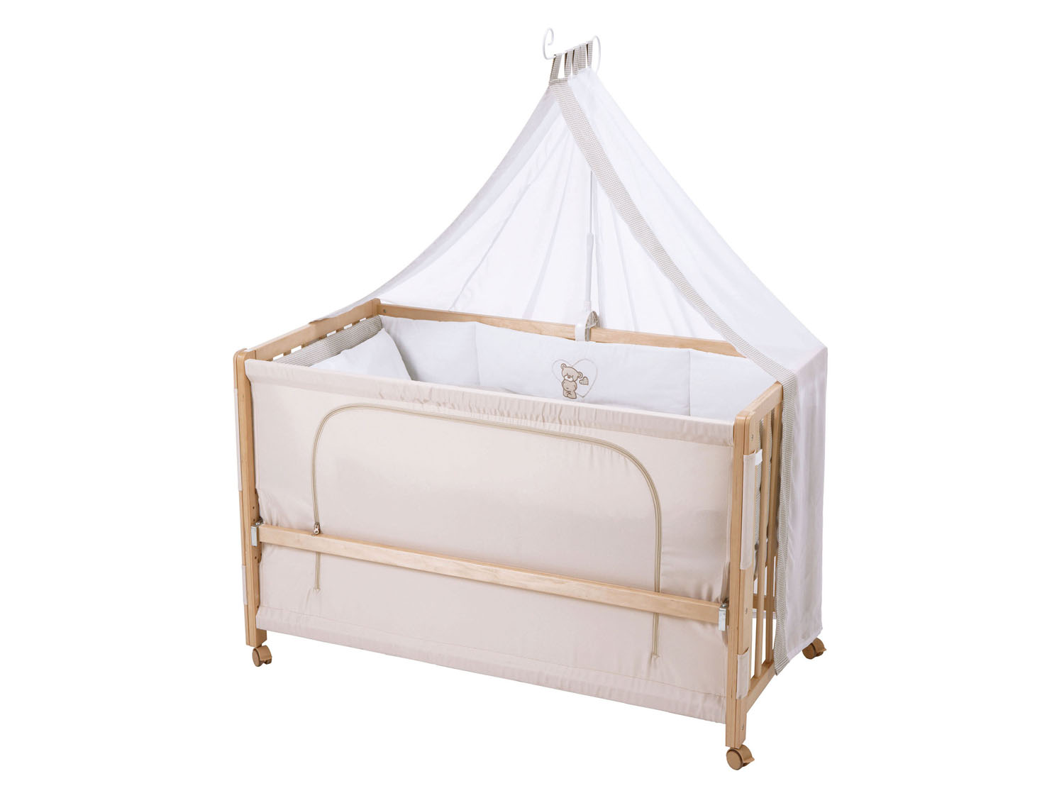 roba Detská postieľka Room Bed, 60 x 120 cm (medvedík so srdiečkom, prírodná)