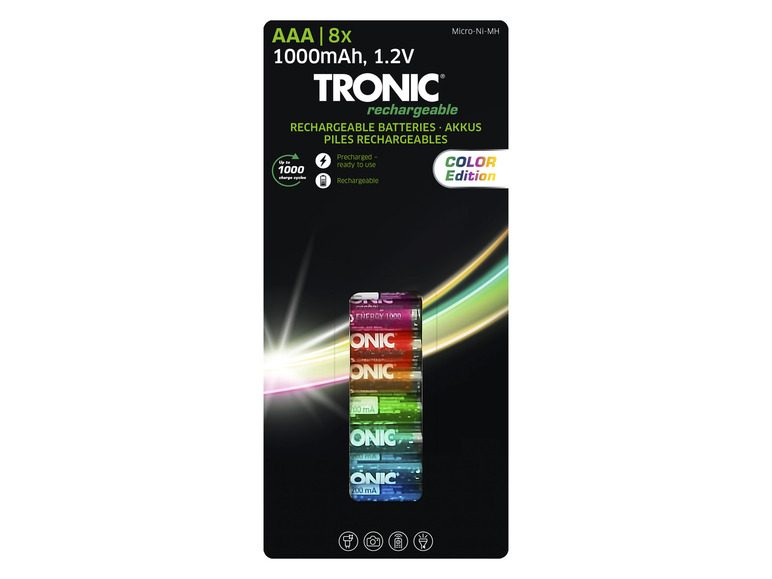 TRONIC Batérie Ni-MH Ready 2 Use Color, 8 kusov (AAA)