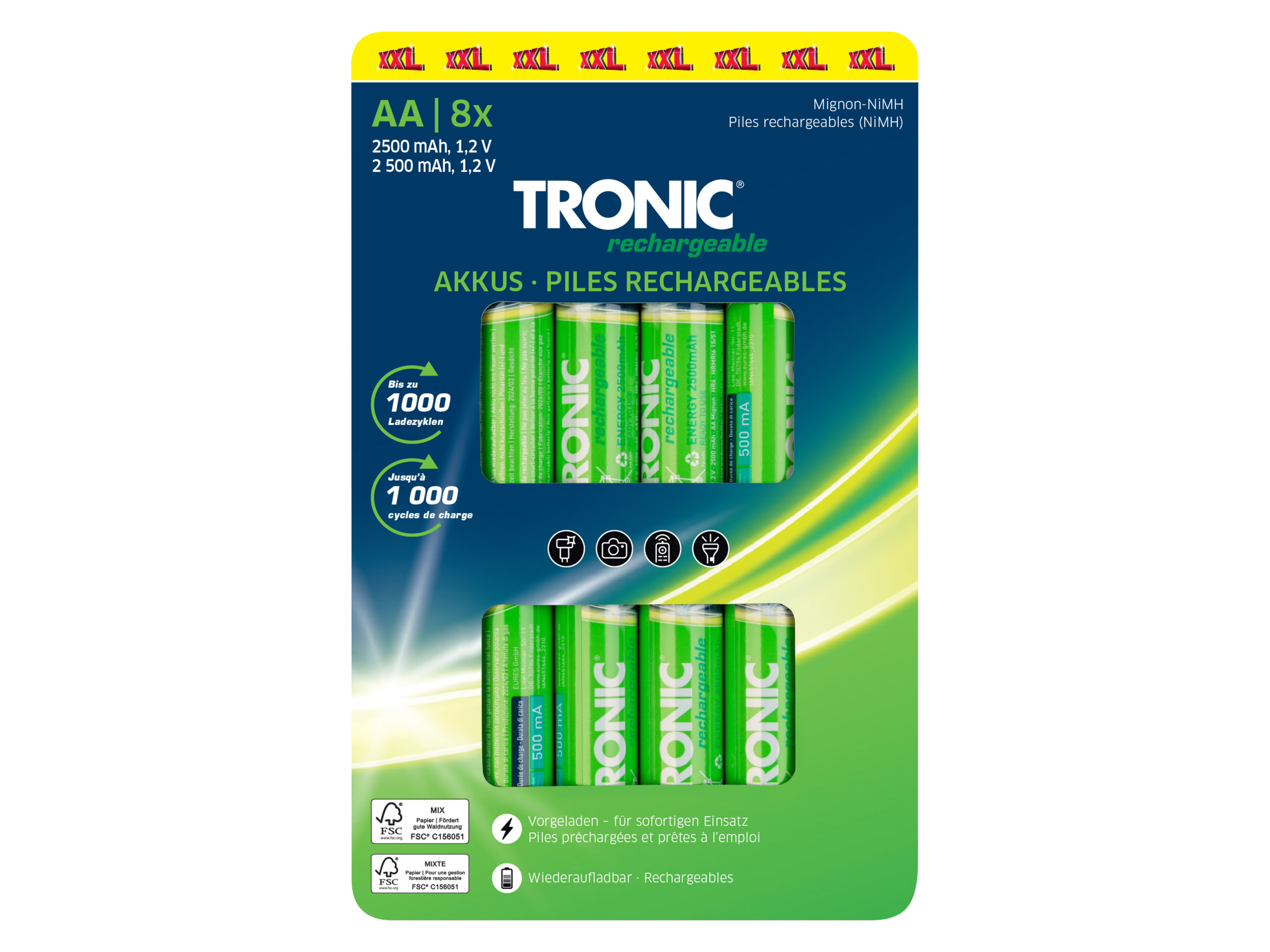 TRONIC® Batérie, 8 kusov (AA)