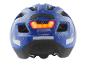 Modrá detská cyklistická prilba s vesmírnymi motívmi a zadným LED svetlom.