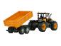 Traktor JCB s oranžovou prívesnou, hračky.