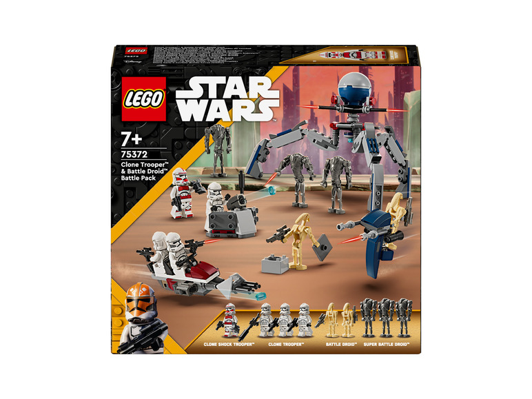 LEGO Star Wars sada s klonovanými vojakmi, bojovými droidmi a super bojovým droidom.