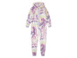 Ružovo-fialová onesie s kapucňou s vzorom tie-dye.