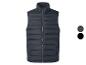 Pánska prešívaná vesta v tmavomodrej farbe so zipsom a dvoma vreckami, s farebnými možnosťami sivá a čierna.