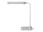 Biela LED stolná lampa s flexibilným ramenom a obdĺžnikovou základňou
