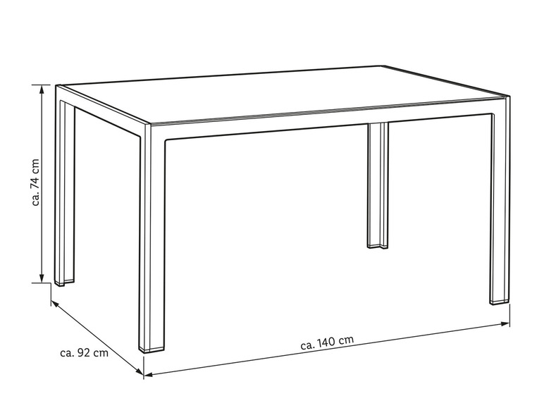 Prejsť na zobrazenie na celú obrazovku: LIVARNO home Hliníkový stôl so sklenenou doskou Houston, strieborná – obrázok 9