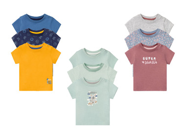 lupilu® Detské bavlnené tričko pre bábätká BIO, 3 kusy