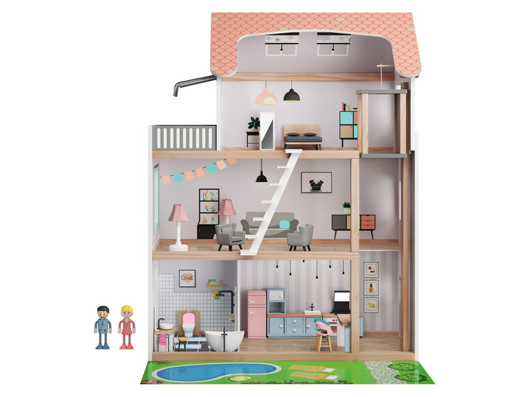 Prejsť na zobrazenie na celú obrazovku: Playtive Drevený domček pre bábiky, 39-dielny – obrázok 3
