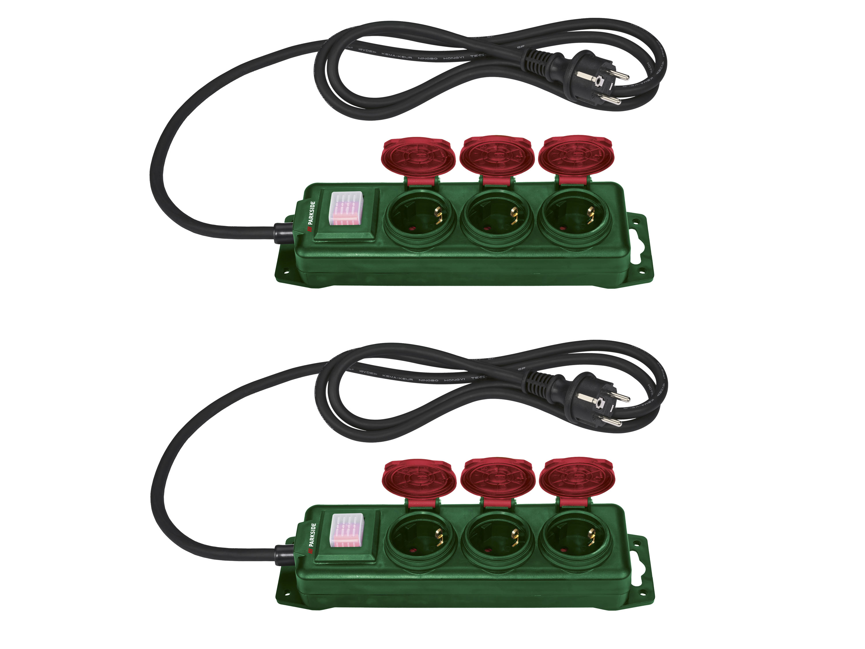 PARKSIDE® Zásuvková lišta (3 zásuvky, 2 kusy)