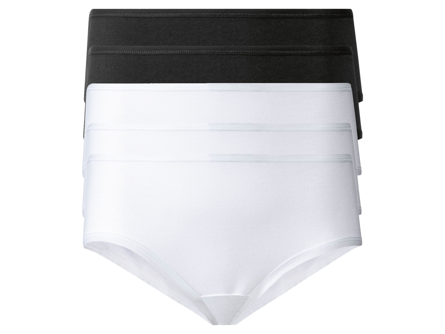 esmara® Dámske bedrové nohavičky, 5 kusov (čierna/biela, S (36/38))