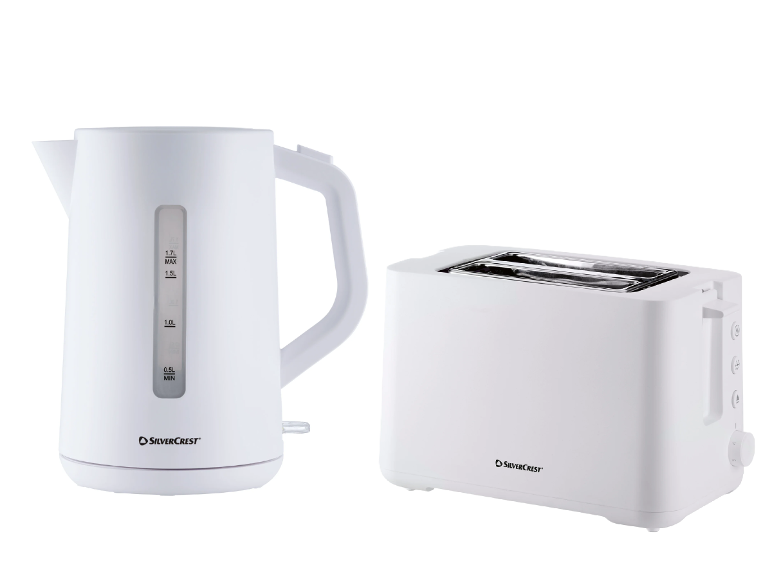 SILVERCREST® Rýchlovarná kanvica SWKK 3000 D1/SOWKK 3000 D1 + Hriankovač STK 870 D2