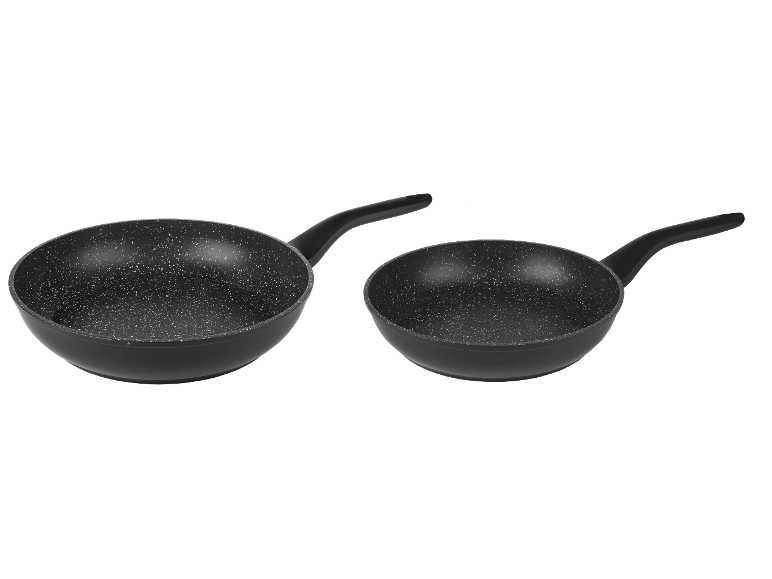 SILVERCREST® Hliníková panvica, Ø 28 cm, čierna + Hliníková panvica, Ø 24 cm, čierna