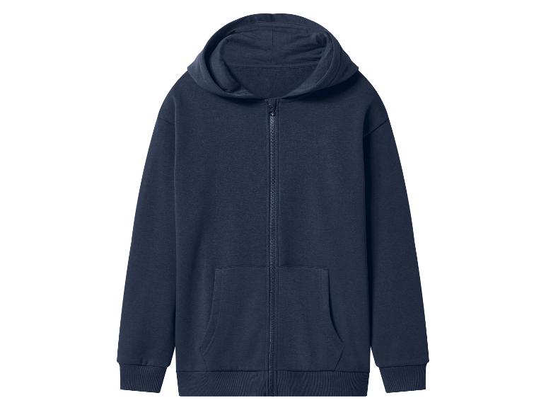 Tmavomodrá mikina s kapucňou na zips