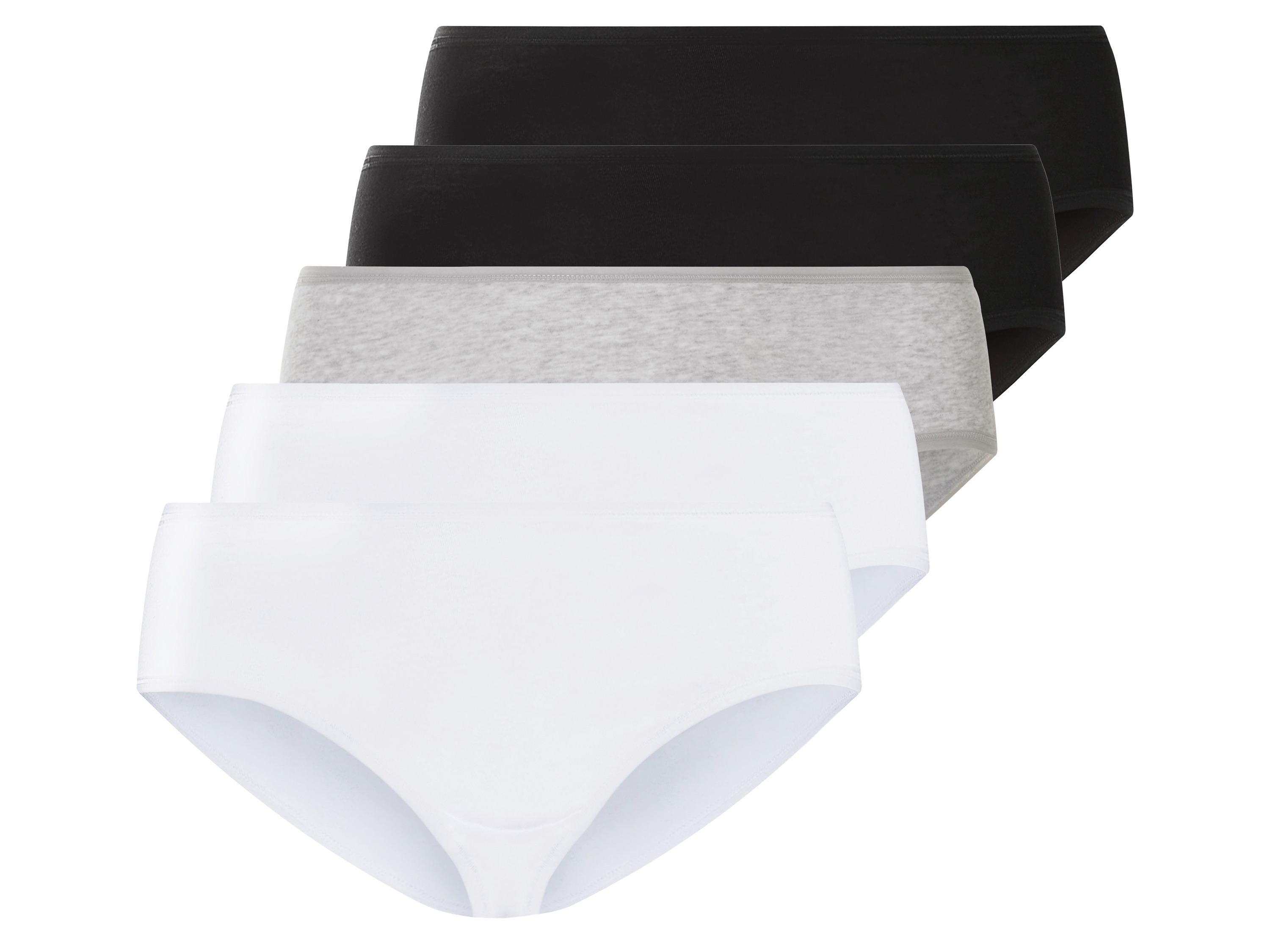 esmara® Dámske nohavičky XXL, 5 kusov (čierna/sivá/biela, XXL (52/54))