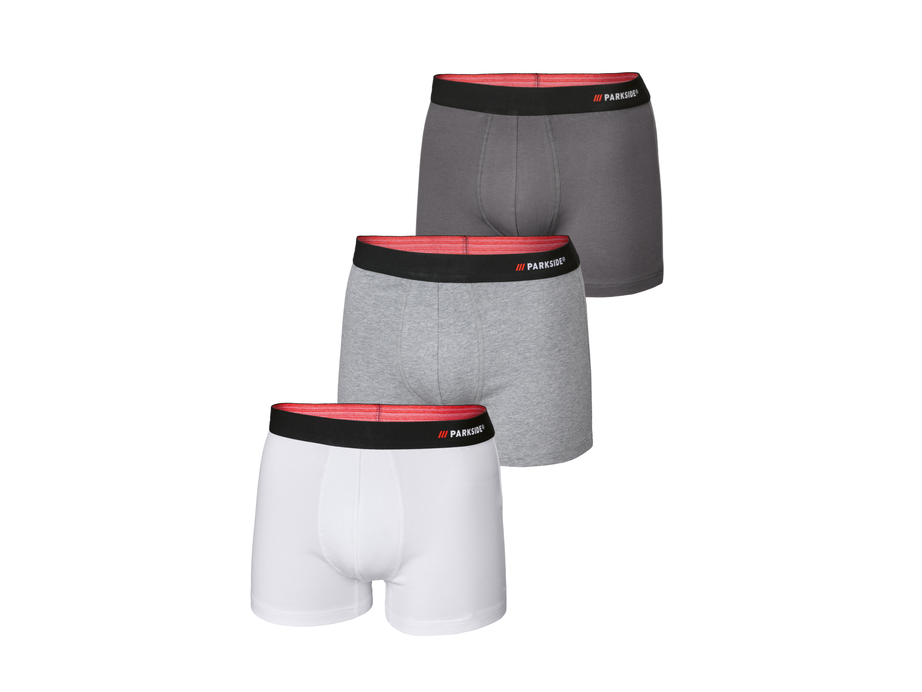 PARKSIDE® Pánske boxerky, 3 kusy (sivá/biela, 6/L)