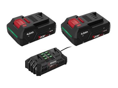 PARKSIDE® Smart akumulátor 20 V/4 Ah PAPP 204 A1, 2 kusy + Dvojitá nabíjačka na akumulátor 20 V/4,5 A PDSLG 20 B1