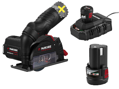 PARKSIDE PERFORMANCE® Aku uhlová brúska 12 V PPWSA 12 A1 + Akumulátor 12 V/2,5 Ah, 2 kusy + Nabíjačka 6 A