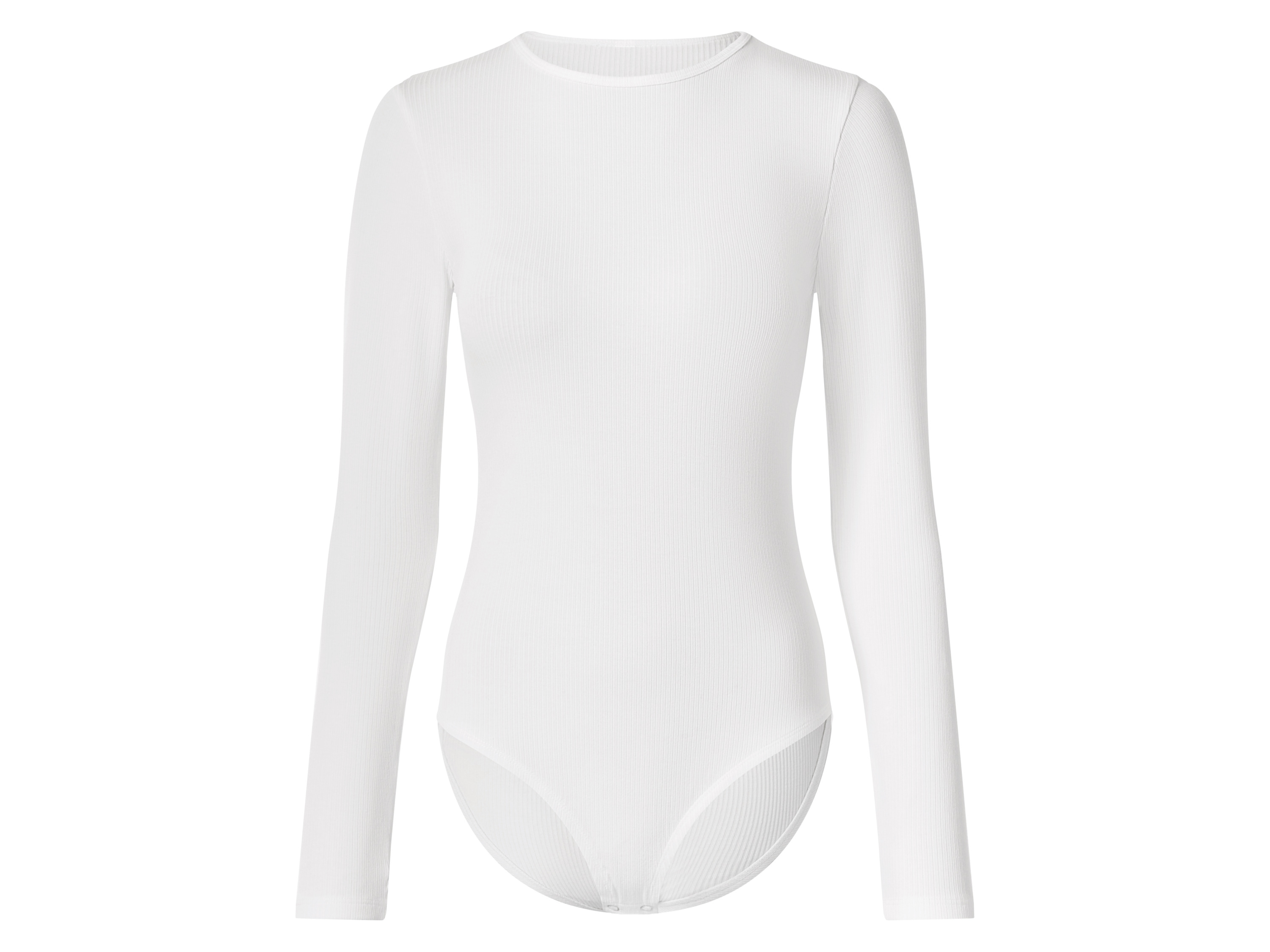 esmara® Dámske rebrované body s dlhým rukávom (biela, S (36/38))