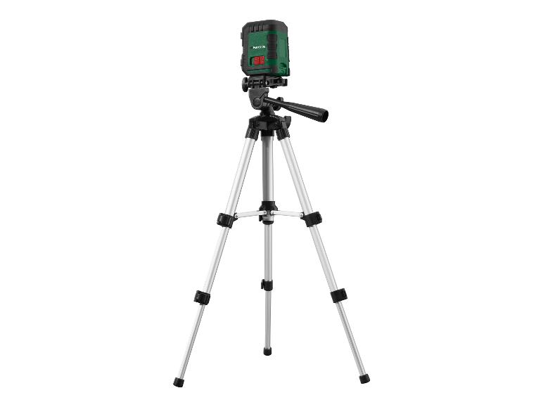 Krížový laser Parkside na statíve pre presné meranie.