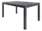 Moderný záhradný stôl s kompozitovou doskou a antracitovou hliníkovou konštrukciou.