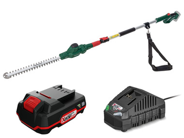 PARKSIDE® Aku teleskopické nožnice na živý plot PTHSA 20-Li B3 + Akumulátor 20 V/2 Ah PAP 20 B2 + Aku nabíjačka PLG 20 C1 20 V 2,4 A