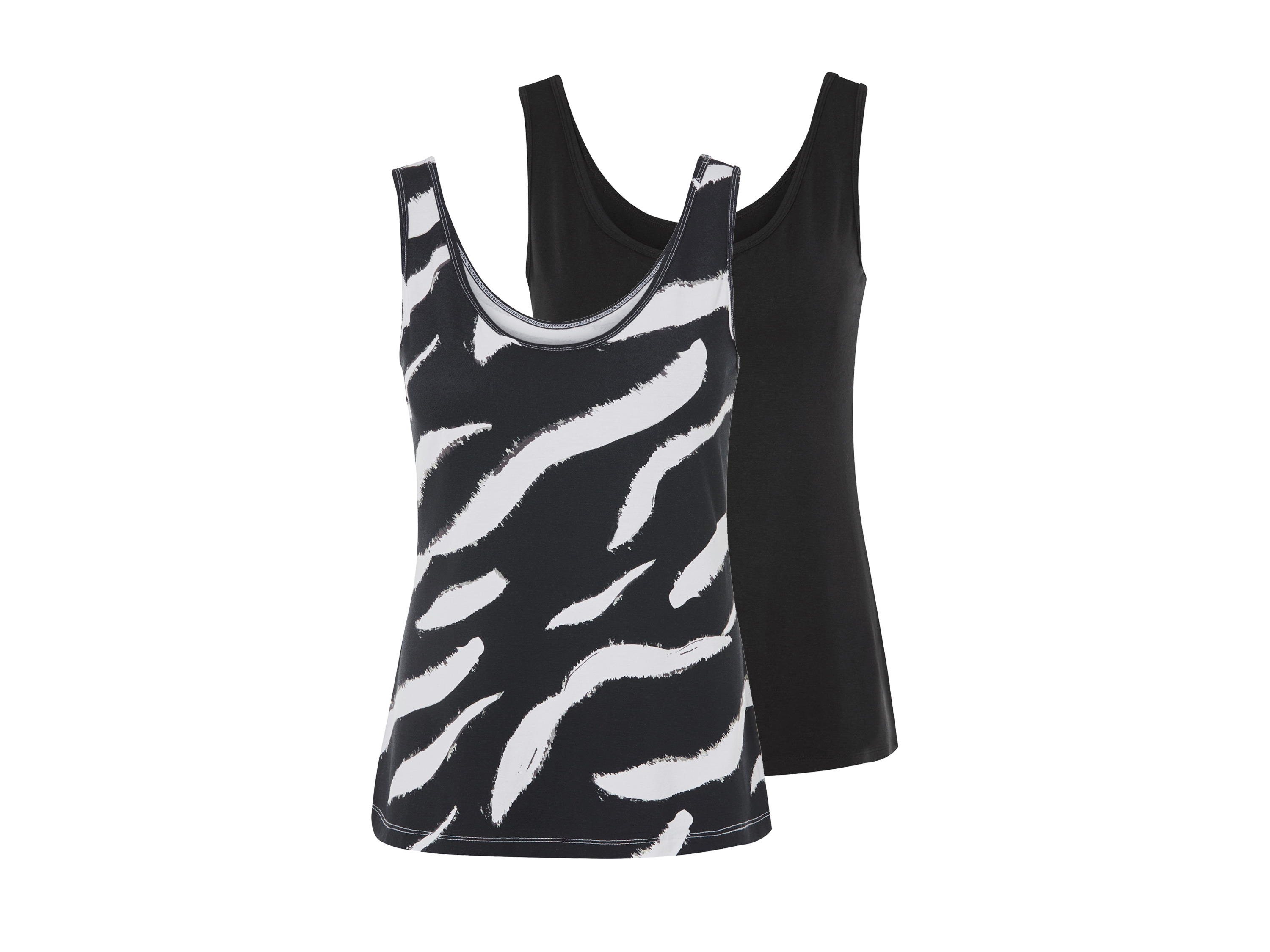 esmara® Dámsky top, 2 kusy (vzor/čierna, M (40/42))
