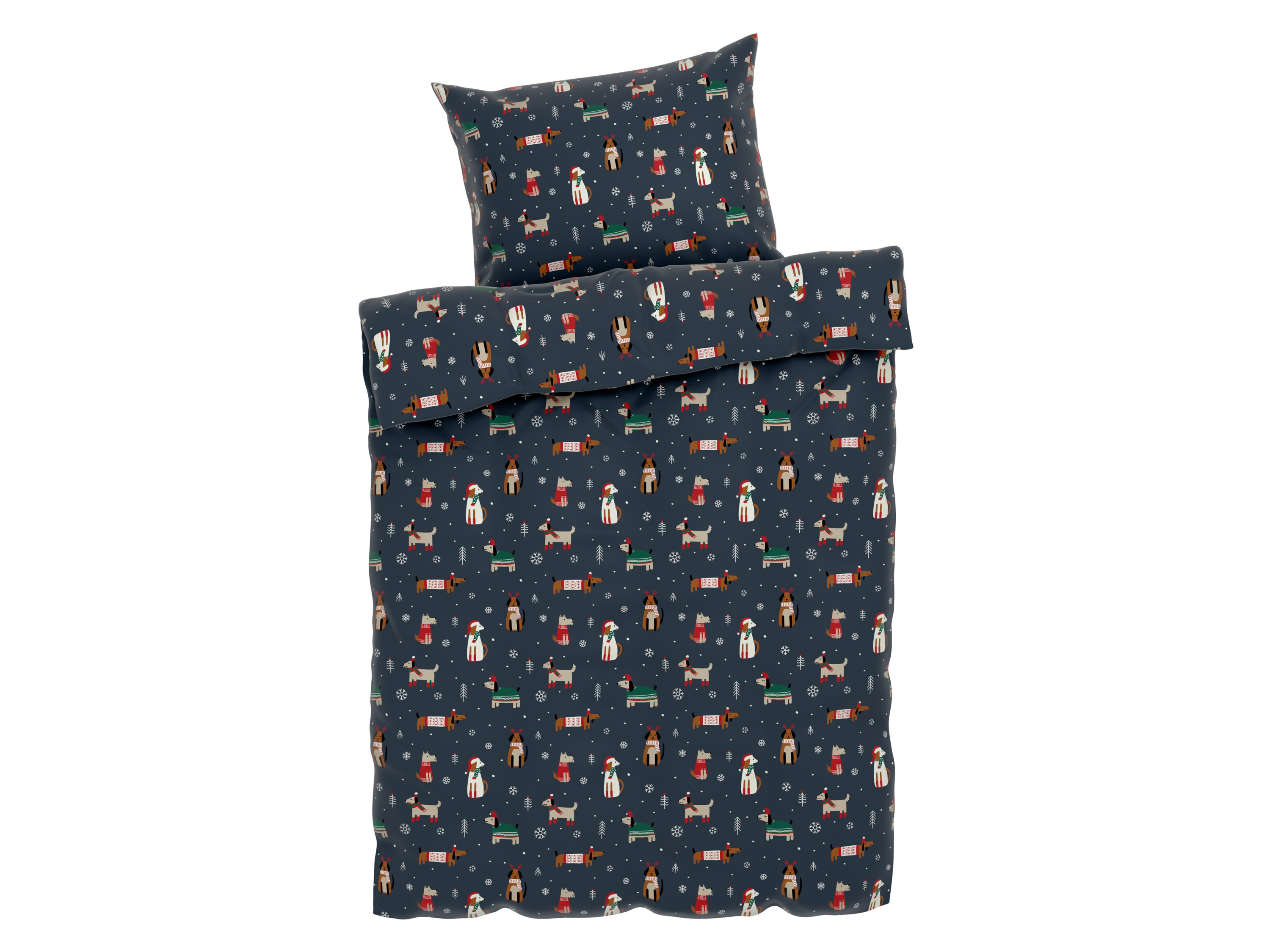 LIVARNO home Posteľná vianočná bielizeň z mikrovlákna, 140 x 200 cm (navy modrá)