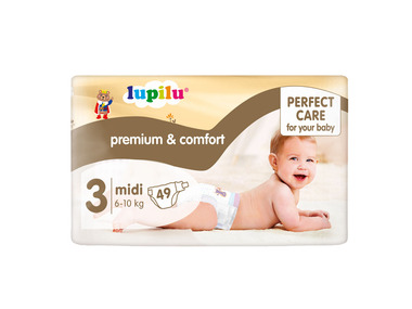 lupilu® Detské plienky premium Midi 3, 49 kusov