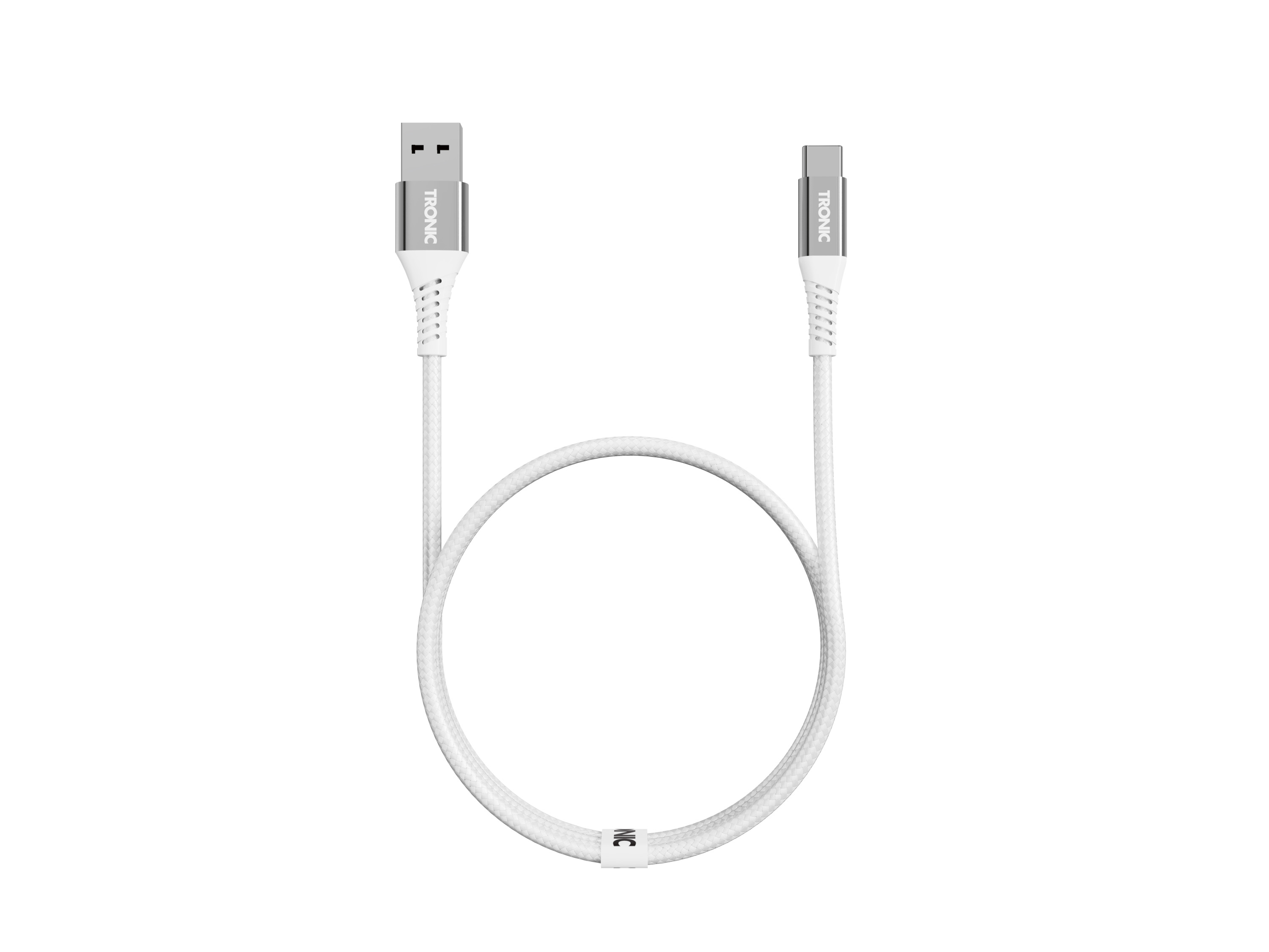 TRONIC® Nabíjací a dátový kábel, 2 m (USB-A na USB-C, biela)