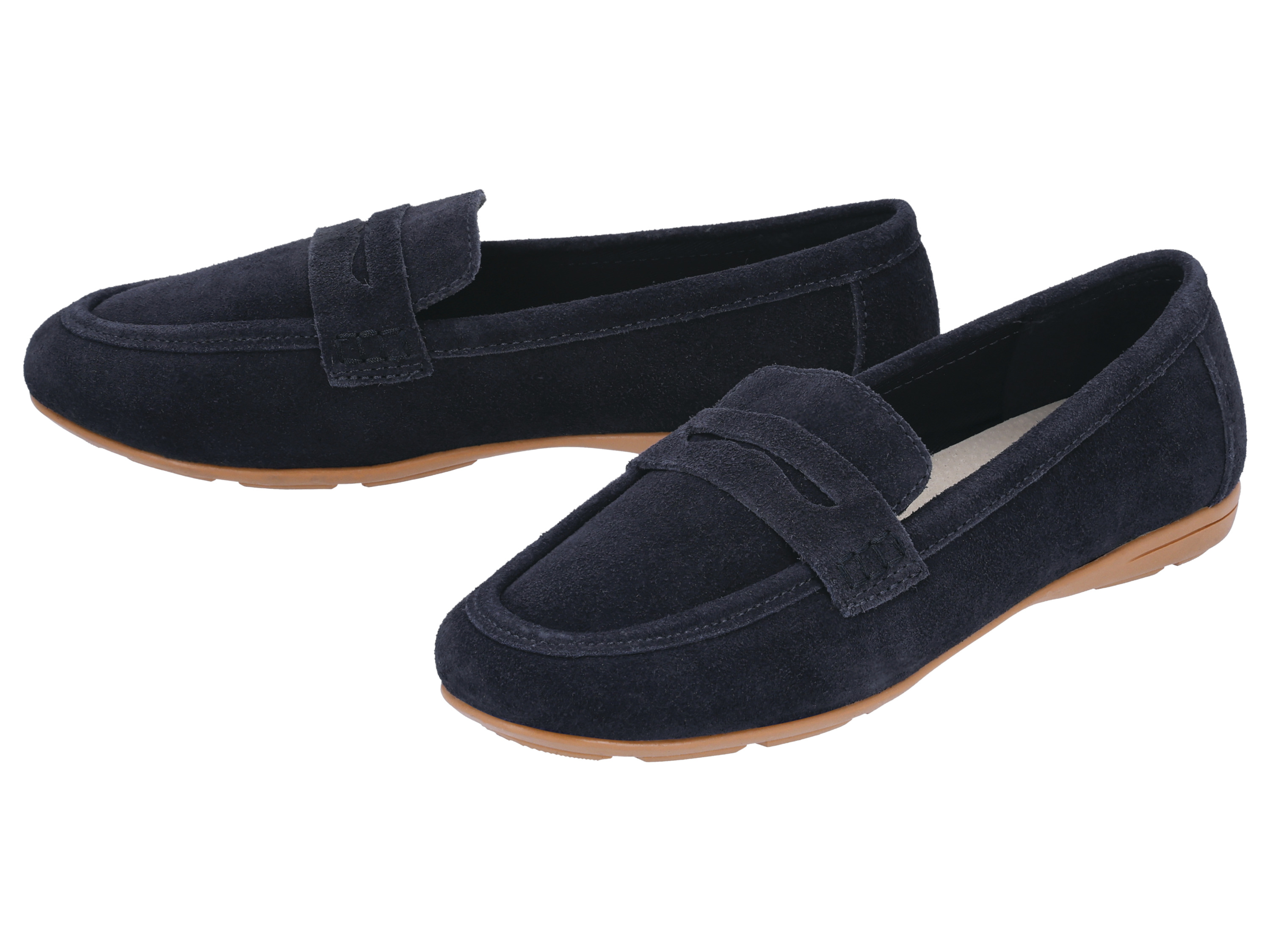 esmara® Dámske kožené mokasíny Premium (navy modrá, 39)