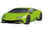 Neónovo zelené 3D puzzle Lamborghini Huracán EVO