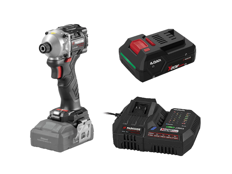 Parkside Performance® Aku rázový uťahovák Pdssap 20-Li D3 + Smart nabíjačka akumulátora 20 V/12 A + Smart akumulátor 20 V/4 Ah