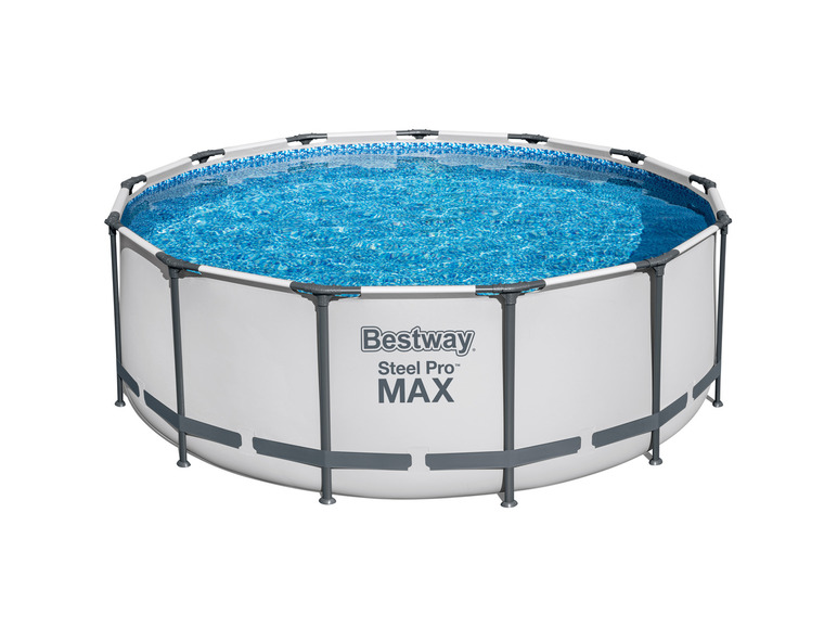 Prejsť na zobrazenie na celú obrazovku: Bestway Bazén s oceľovým rámom Steel ProMAX™ s filtračním zariadením a schodíkmi, Ø 396 x 122 cm – obrázok 1
