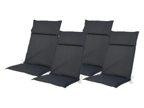 E-shop LIVARNO® Podsedák na kreslo s vysokým operadlom Houston, antracitový, 4 kusy