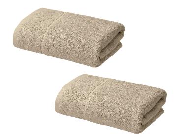 LIVARNO® Froté uterák, 450 g/m², 50 x 100 cm, béžový, 2 kusy
