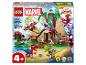 Súprava LEGO Marvel Spidey a jeho úžasní priatelia s domčekom na strome, dinosaurami a postavičkami.