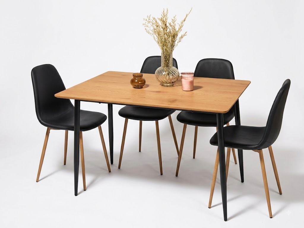 LIVARNO® Jedálenský stôl + Jedálenská stolička, 4 kusy
