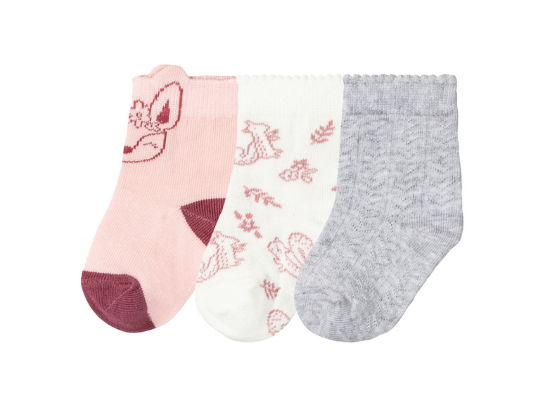 Prejsť na zobrazenie na celú obrazovku: lupilu® Dievčenské ponožky pre bábätká, 3 páry – obrázok 1