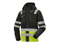 Čierna Parksafe bunda s reflexnými páskami.