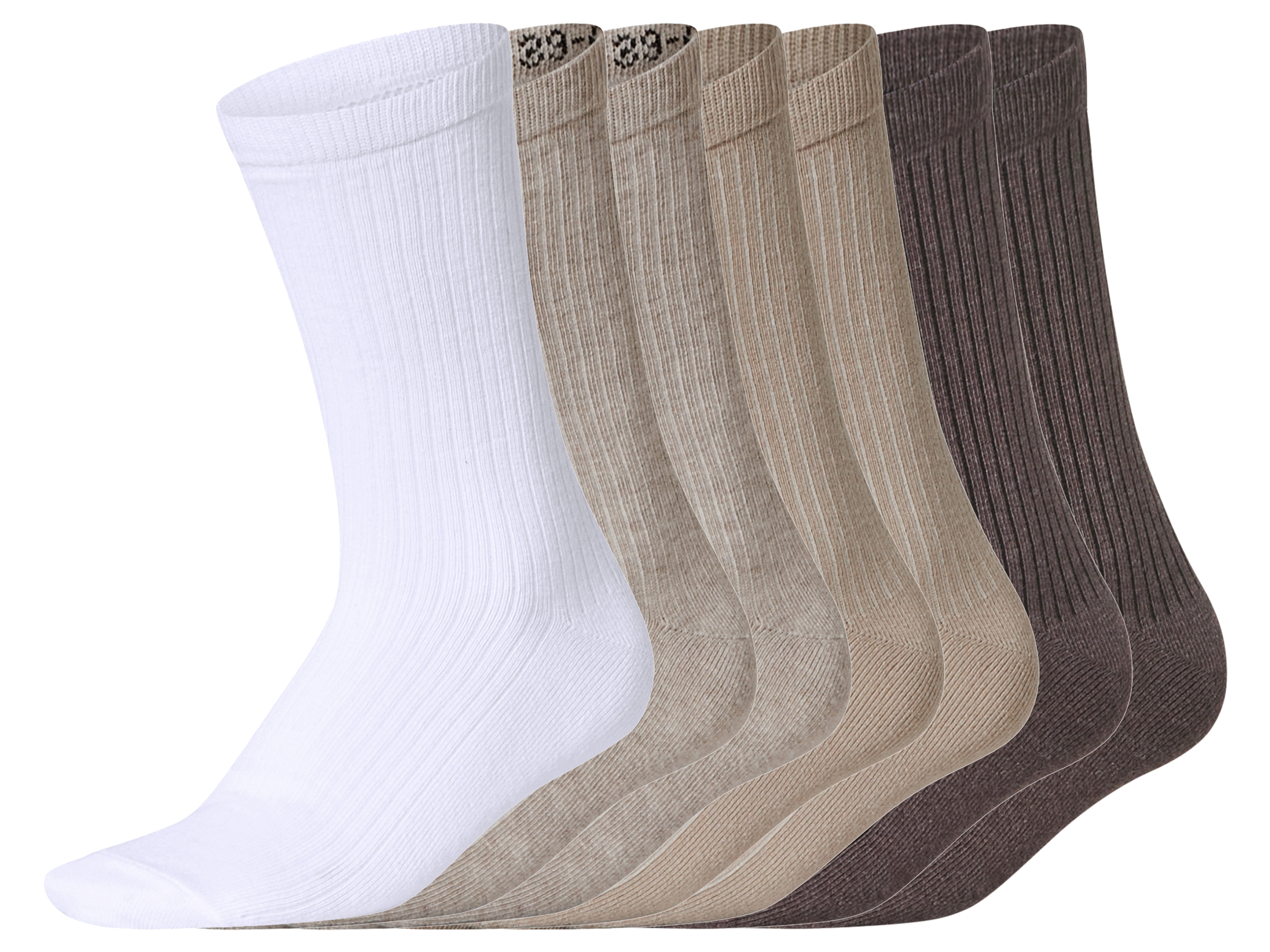 esmara® Dámske ponožky, 7 párov (béžová/biela/hnedá, 39/42)